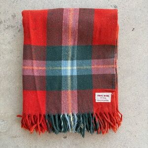 Troy Robe Red and Green Wool Plaid Blanket